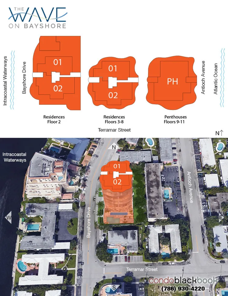 The Wave on Bayshore floorplans