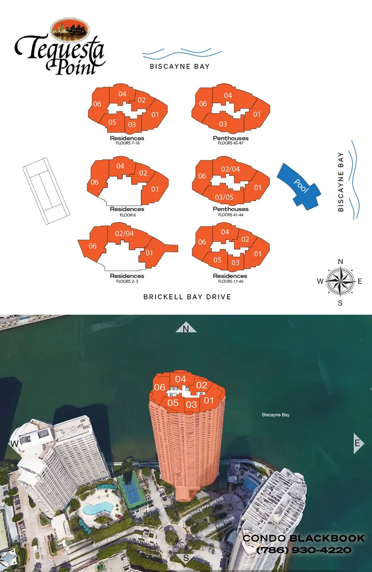 Three Tequesta Point floorplans