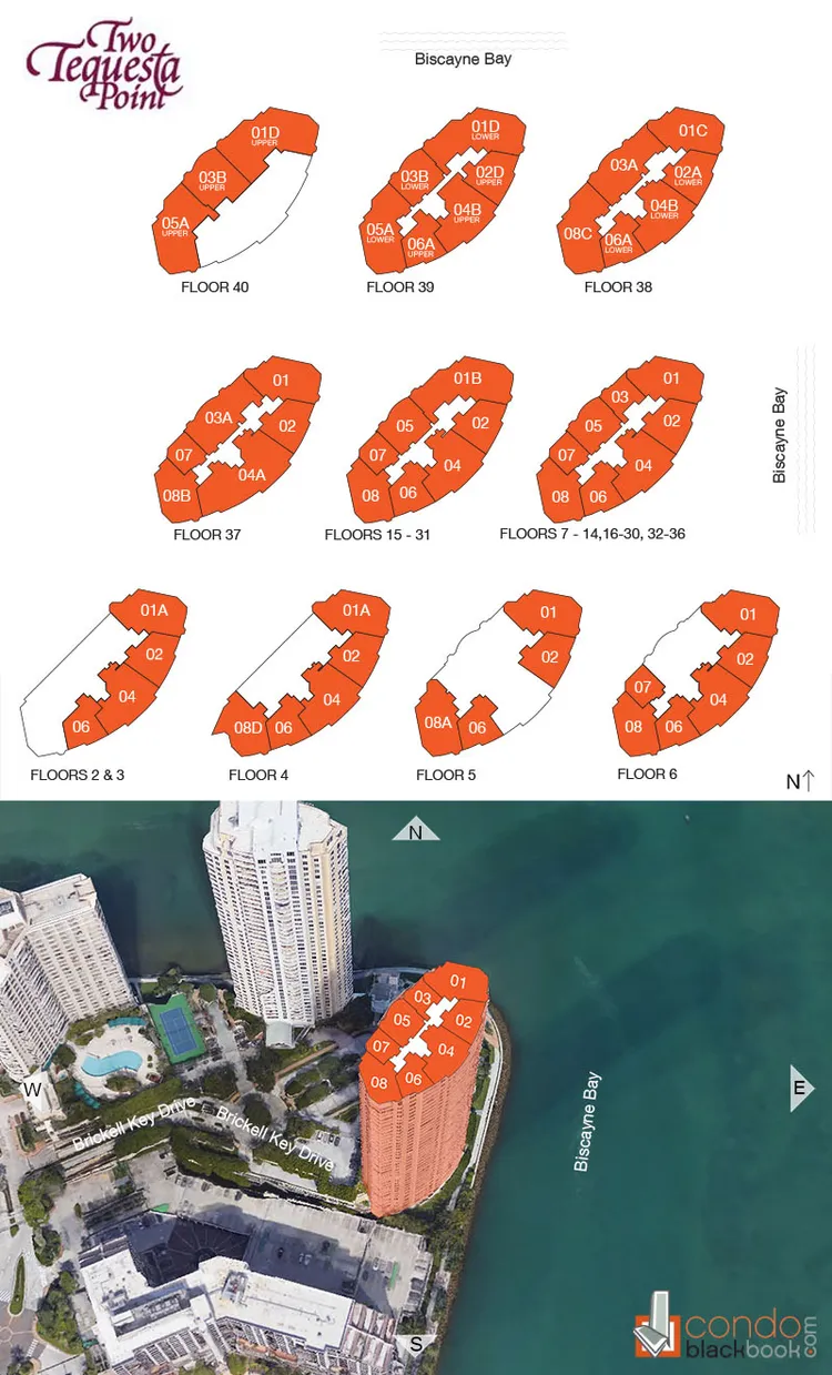 Two Tequesta Point floorplans