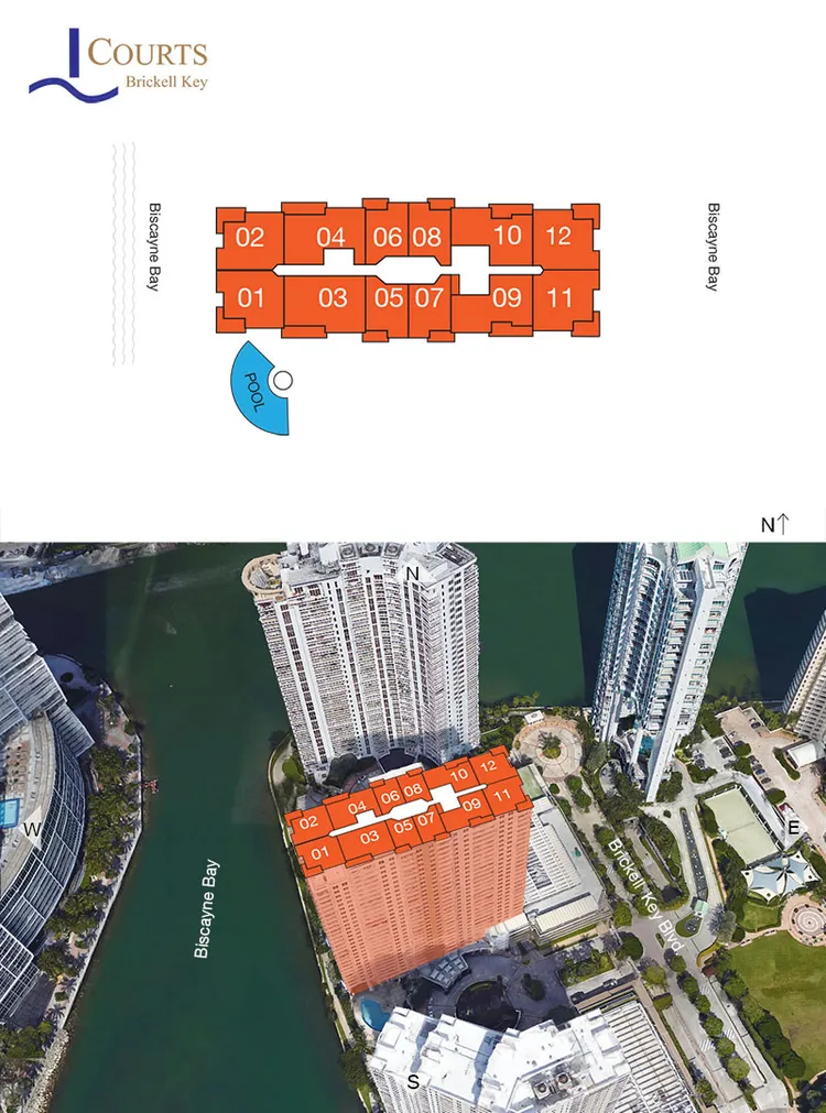 Courts Condo Brickell Key floorplans