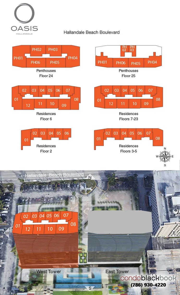 Oasis Hallandale floorplans