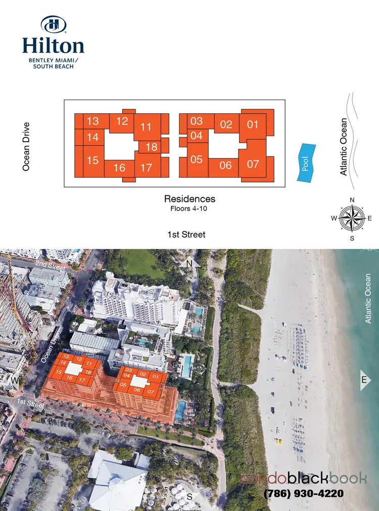 Bentley Beach Hilton floorplans