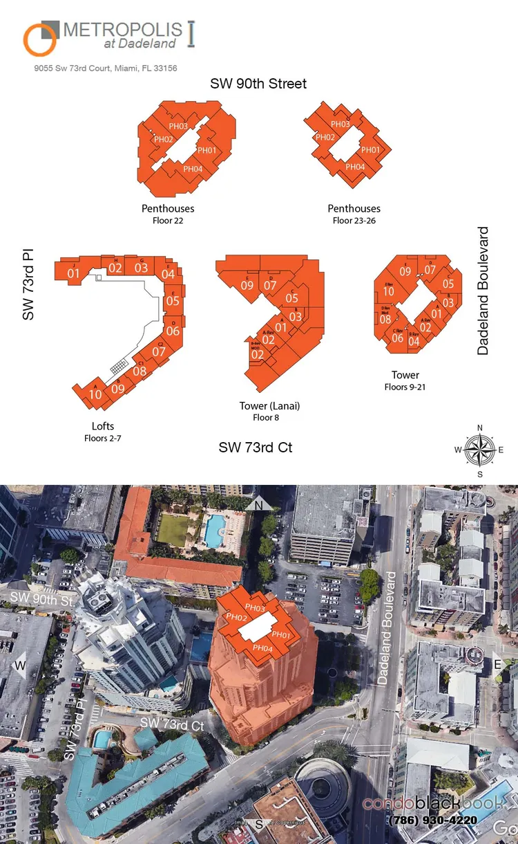 Metropolis at Dadeland floorplans