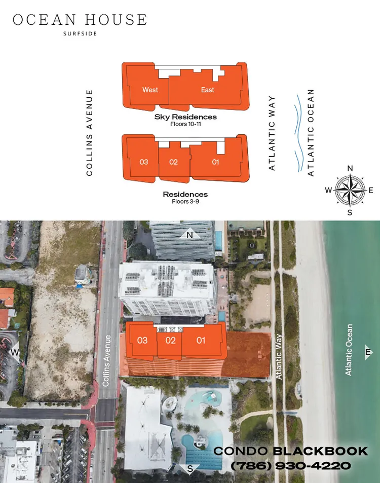 Ocean House Surfside floorplans