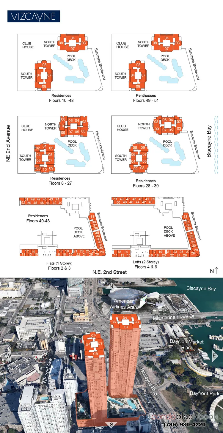 Vizcayne North Tower floorplans