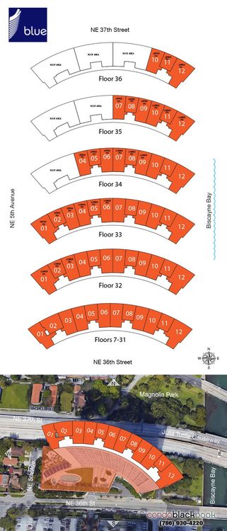 Blue floorplans