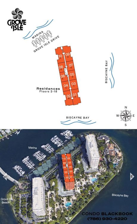Two Grove Isle Condo floorplans