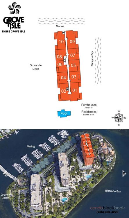 Three Grove Isle Condo floorplans