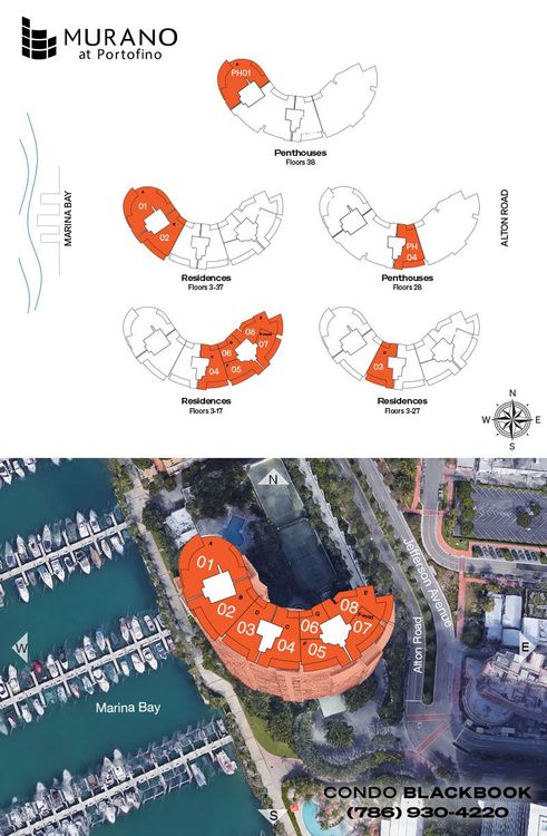 Murano at Portofino floorplans