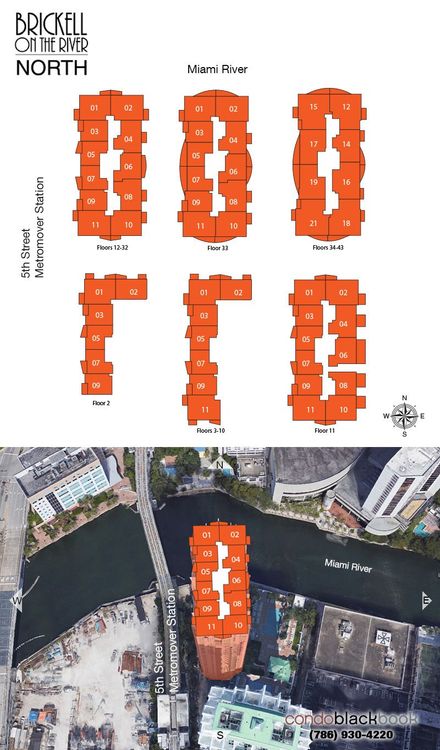 Brickell on the River North floorplans