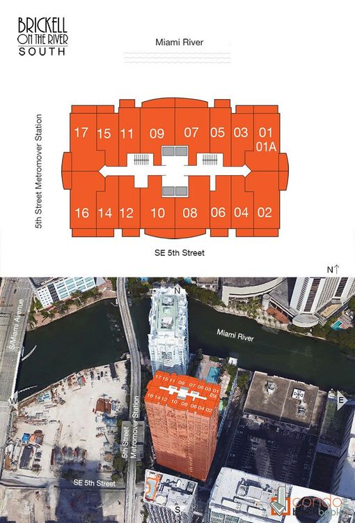 Brickell on the River South floorplans